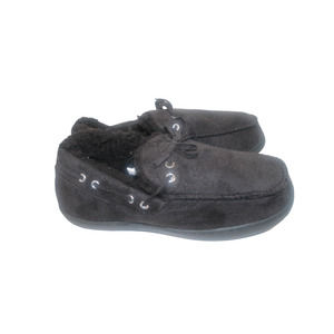 Mission Ridge Men's Black Moccasin Lined Soft Slippers Black Size 7/8 Small